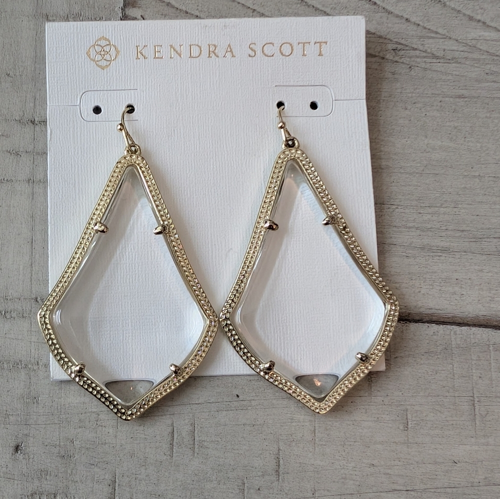 Kendra Scott Alexandra Gold and Clear Earrings